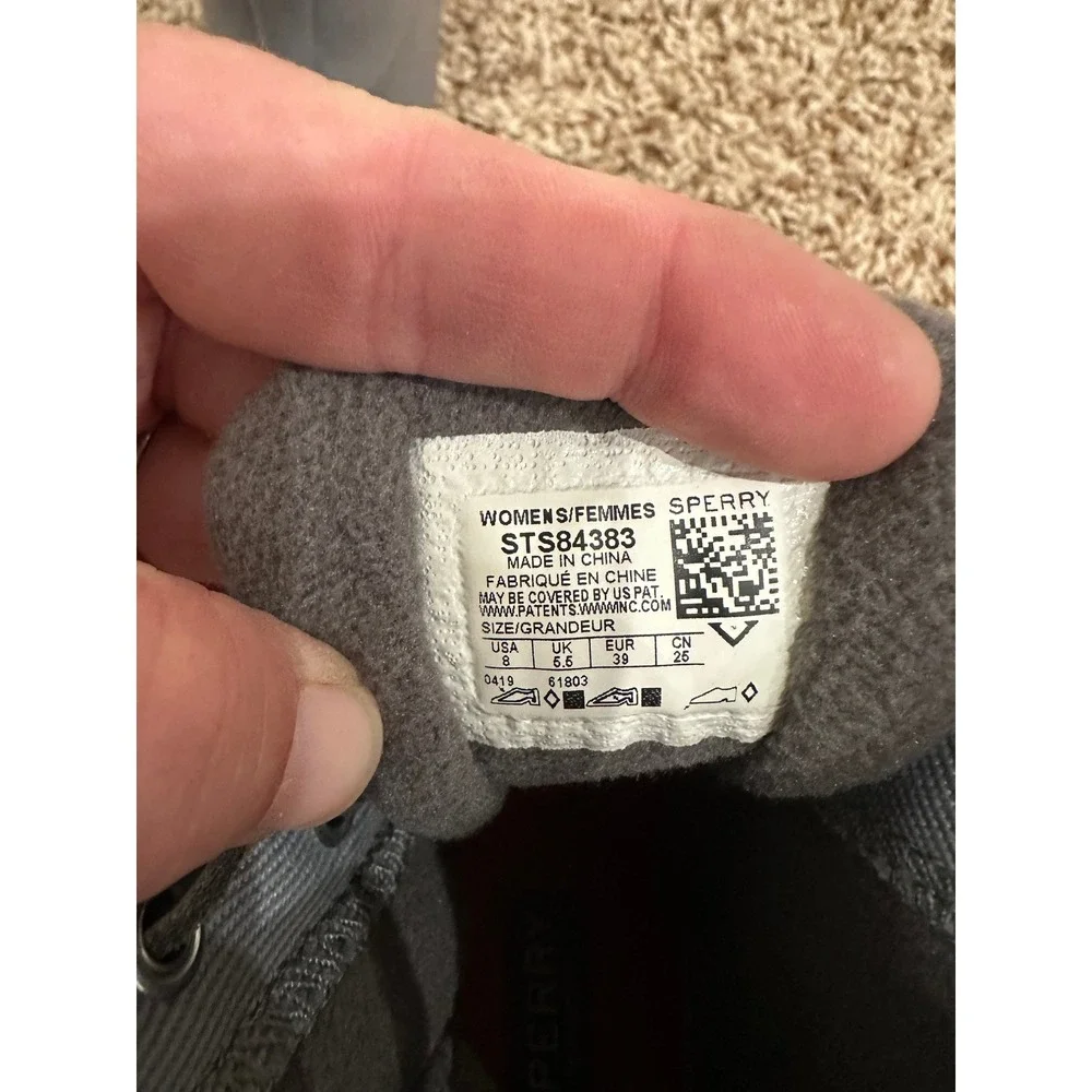 Sperry Saltwater Duck Boots Womens 8 Grey Waterproof Rain Snow STS84383